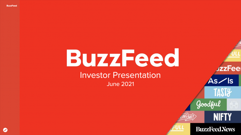 BuzzFeed'in yatırımcılara yaptığı sunumun kapak sayfası.