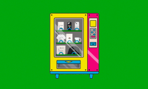 Futboldan Hiç Anlamam programının ürünlerinin bulunduğu bir vending machine