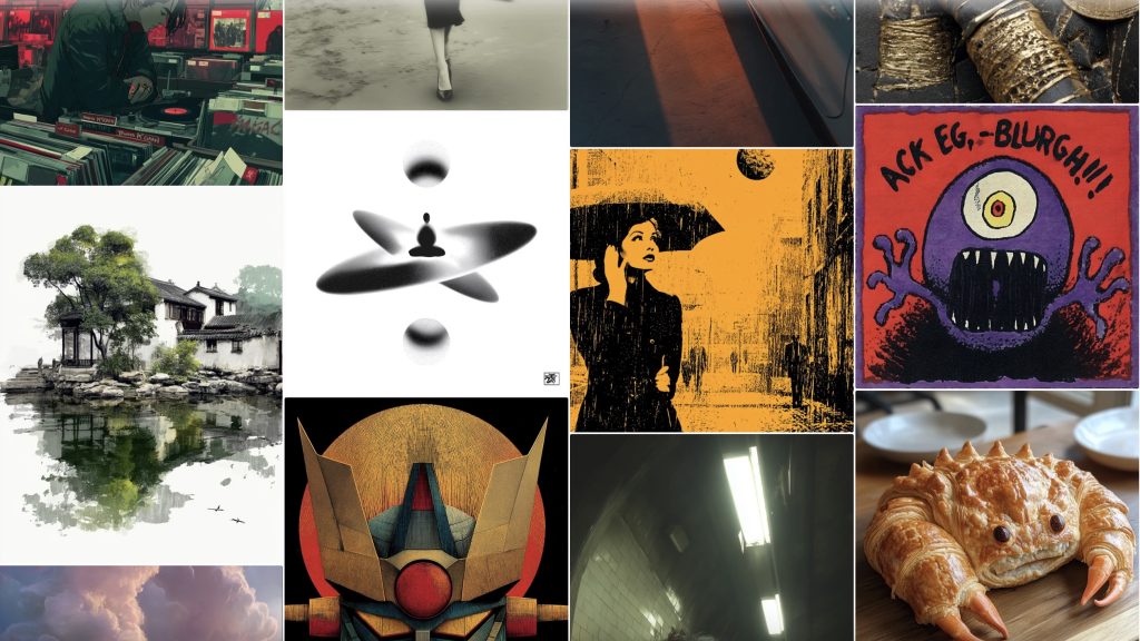 Midjourney'in keşfet bölümünden alınan bir ekran görüntüsünde YZ ile üretilmiş bir sürü görsel görülüyor.